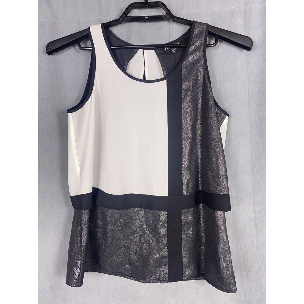 New Express Women's Size Small Windowpane Blouse Sleeveless Shell Tank Top